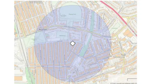 Plymouth City Council A map showing the cordon around the bomb in Plymouth