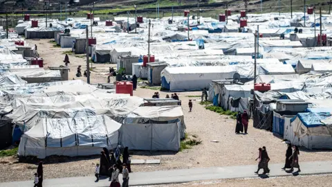 Getty Images Camp Roj in north-eastern Syria pictured in March 2021