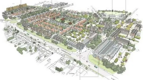 Bloor Homes and Persimmon Homes. Artist's impression of Elms Park
