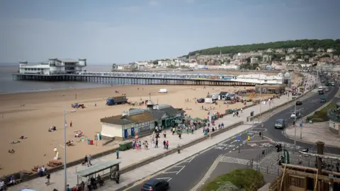 Getty Images Weston seafront showing the beach and Weston Pier