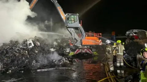 West Midlands Fire Service Crews at a fire in Aston