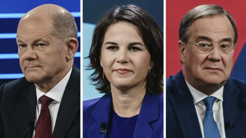 Getty Images These are the three main candidates for chancellor: Olaf Scholz (L), Annalena Baerbock and Armin Laschet