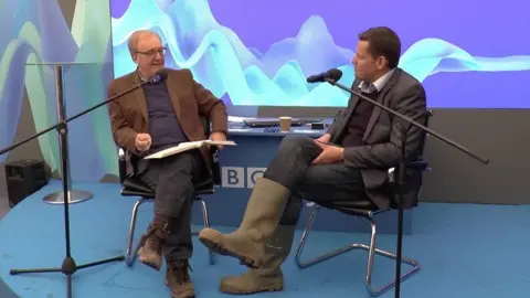 BBC Rhun ap Iorwerth (right) with Radio Cymru presenter Dewi Llwyd