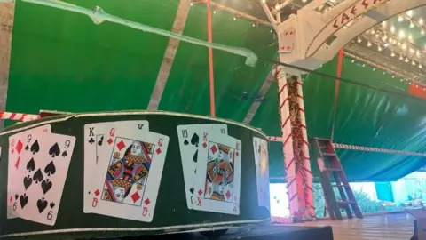 Hannah Parsons A carnival float being prepared