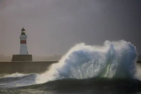 Alana Willox Waves crashing against the shore when Storm Corrie hit Fraserburgh, Aberdeenshire