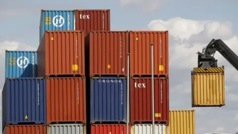 AFP Containers being loaded at Tilbury docks