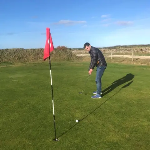 David Delday playing the longest hole