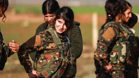 AFP Fighters from the Kurdish women's protection units in northern Syria