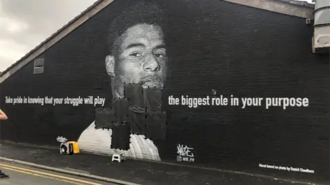 BBC Marcus Rashford mural vandalised