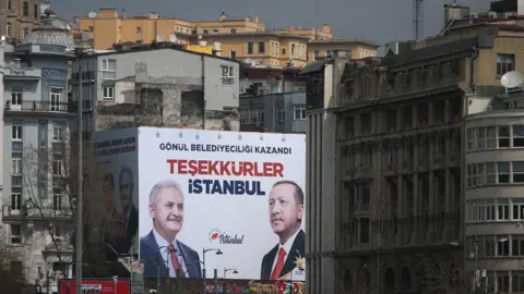 EPA AKP victory poster in Istanbul, 1 Apr 19