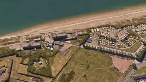 Google Eastney beach and car park on Fort Cumberland Rd (bottom right)