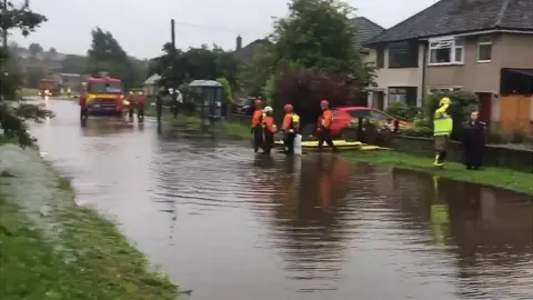 Flooding in road