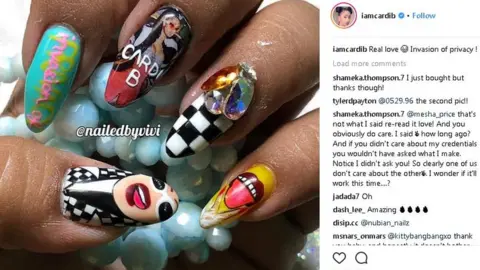 Cardi B/ Instagram A Cardi B-inspired manicure