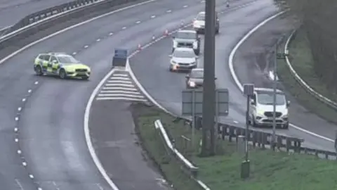 TRAFFIC WALES A 77-year-old was pronounced dead after a crash on the M48