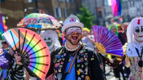 Mark Lewis A man enjoying Pride