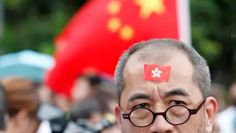 Reuters Pro-government demonstrators in Hong Kong