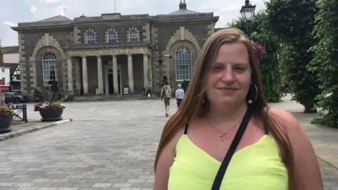 Dawn Dwyer in front of Salisbury Guildhall