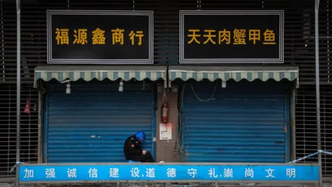 Getty Images Huanan Seafood Wholesale Market in January, Wuhan