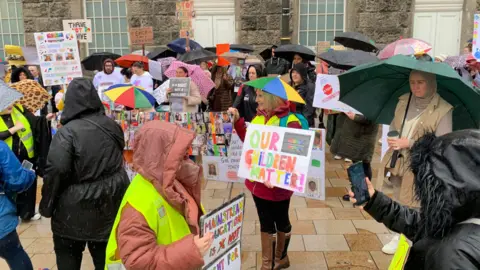 BBC People protesting