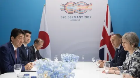 PA Prime Minister of Japan Shinzo Abe and Prime Minister Theresa May