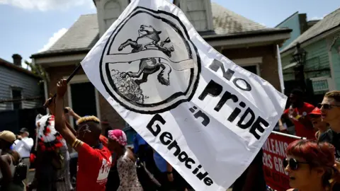 Getty Images Protest against Confederate statues in New Orleans