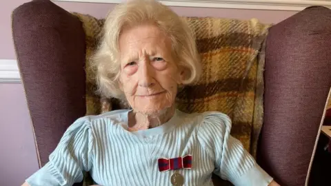 Rob Frost Williamina Frost wearing her Coronation medal awarded in 1953