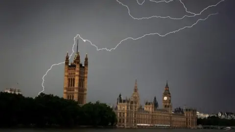 PA Media Parliament struck by lightning