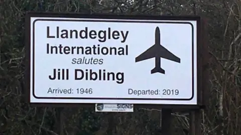 The sign, altered to include Jill Dibling's name