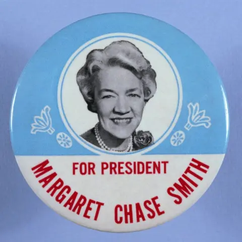 Corbis via Getty  Pin button for Margaret Chase Smith