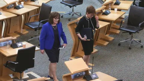 Getty Images Jeane Freeman and Nicola Sturgeon