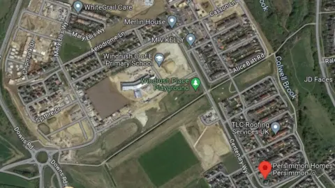 Google Maps Ariel view of Windrush Place