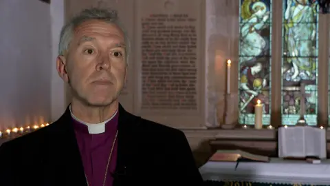 BBC Archbishop Andrew John at St Tysilio's Church, Menai Bridge