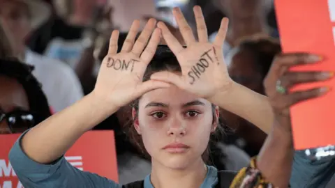 Getty Images A protestor at the March for Our Lives rally in Killeen, Texas