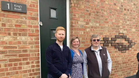 Katy Lewis/BBC Jake and Nicky with Renato Niemis