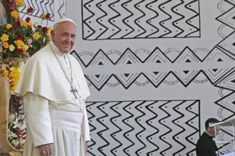 EPA Pope Francis in Puerto Maldonado, Peru, 19 January 2018