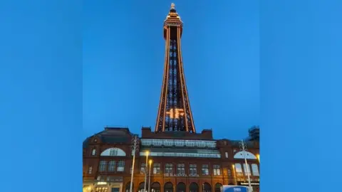 Jordan Hayes Blackpool Tower lit up