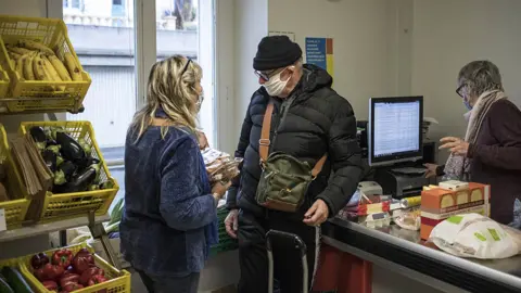 Getty Images A foodbank in Paris suburbs