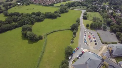 Aerial view of land near Lisvane, Cardiff
