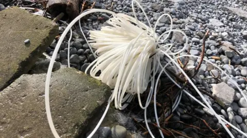 Llantwit Major Coastguard Plastic coil on Southerndown beach