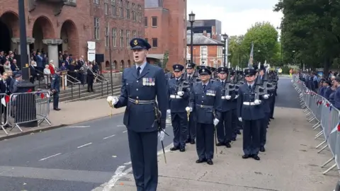 Dudley Borough Council RAF Cosford marches through Dudley