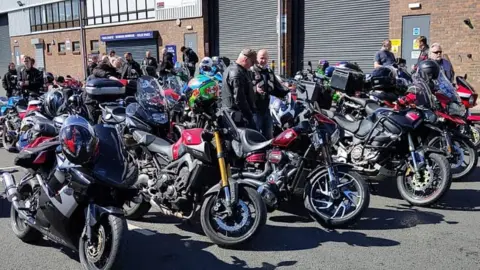 WeBe RG Motorcyclists arrive ready for the convoy in 2023