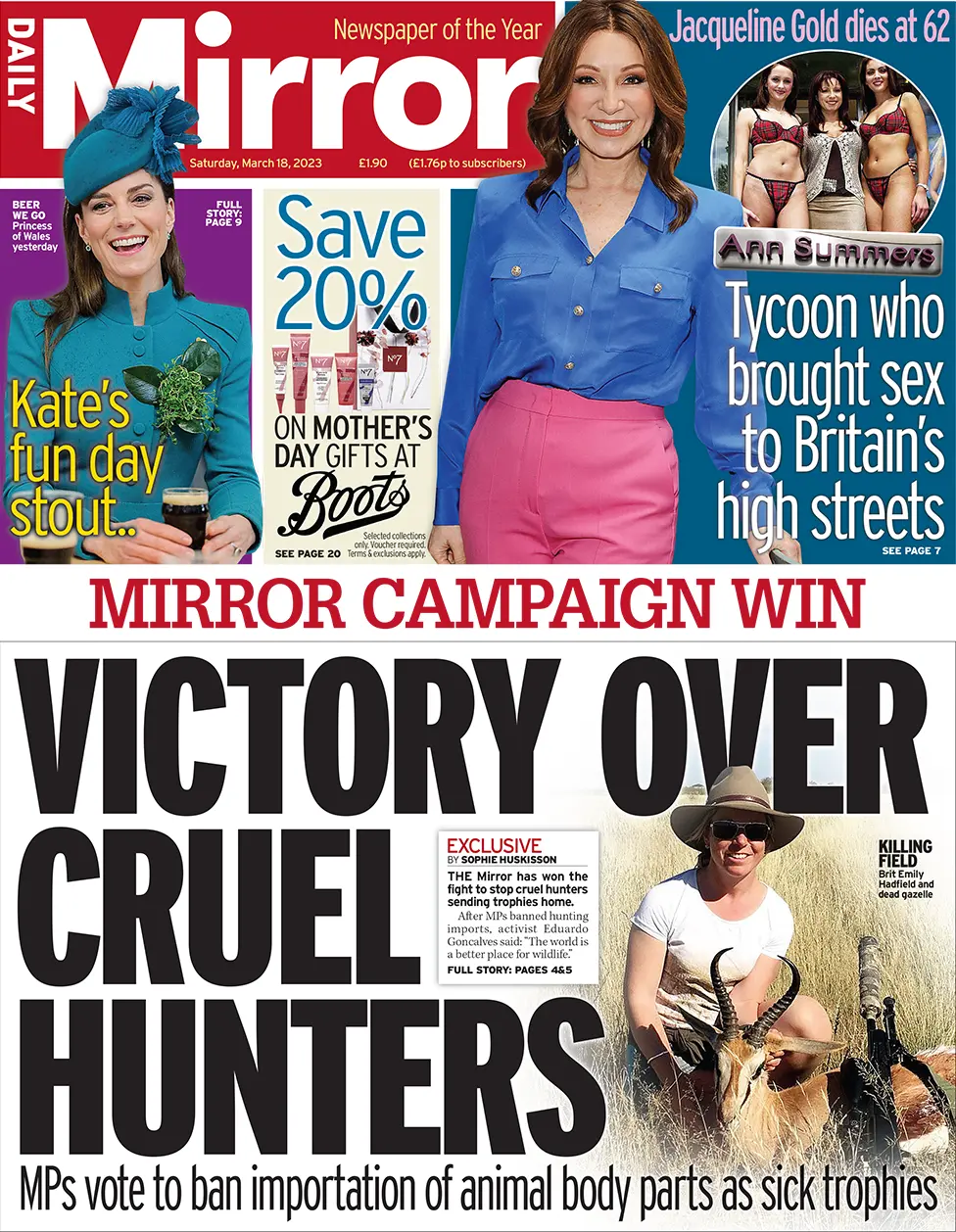 Daily Mirror front page