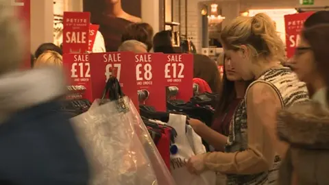 Sales shoppers in St Davids centre, Cardiff