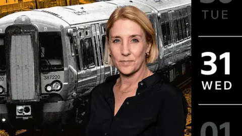 BBC Image of train with Zoe Conway in foreground