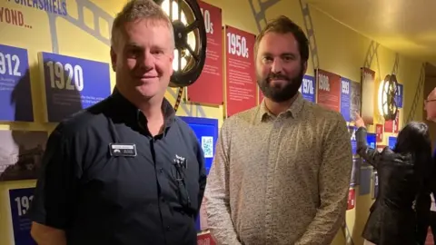 BBC Pavilion manager Andrew Poole with guest speaker Daniel Gray