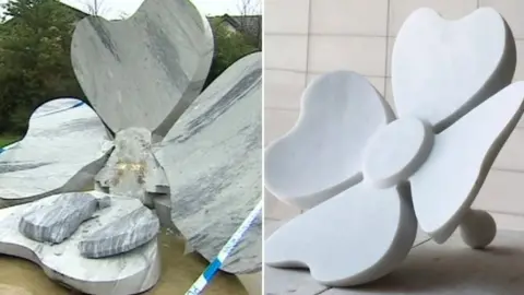 BBC/Mark Humphrey Poppy sculpture