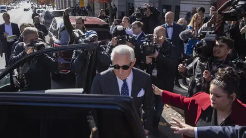 EPA Roger Stone leaving court on 15 November