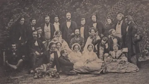 Charles Dickens Museum Carte de visite photograph of the cast of The Frozen Deep, 1857 - including Charles Dickens and Wilkie Collins