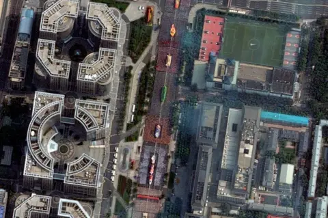 ©2019 Maxar Technologies Maxar’s WorldView-2 satellite captured images of the National Day Parade in Beijing