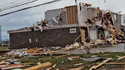 Reuters Several buildings have been destroyed in Clarksville